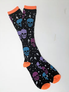 Skull Knee High Thin Socks