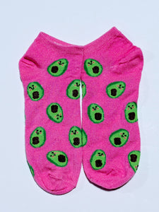 Avocado Pink Ankle Socks