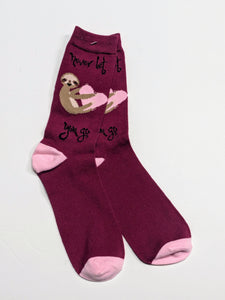 Never Let You Go Sloth Crew Socks