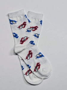 Red and Blue Lobsters Crew Socks