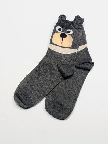 Bear Head Crew Socks