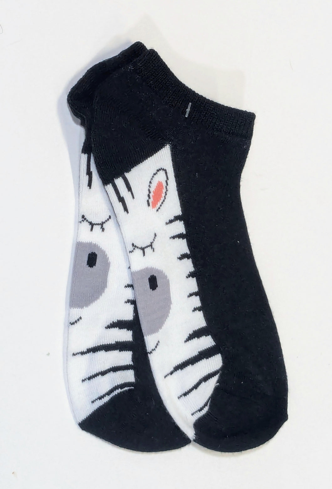 Zebra Head on Bottom Ankle Socks