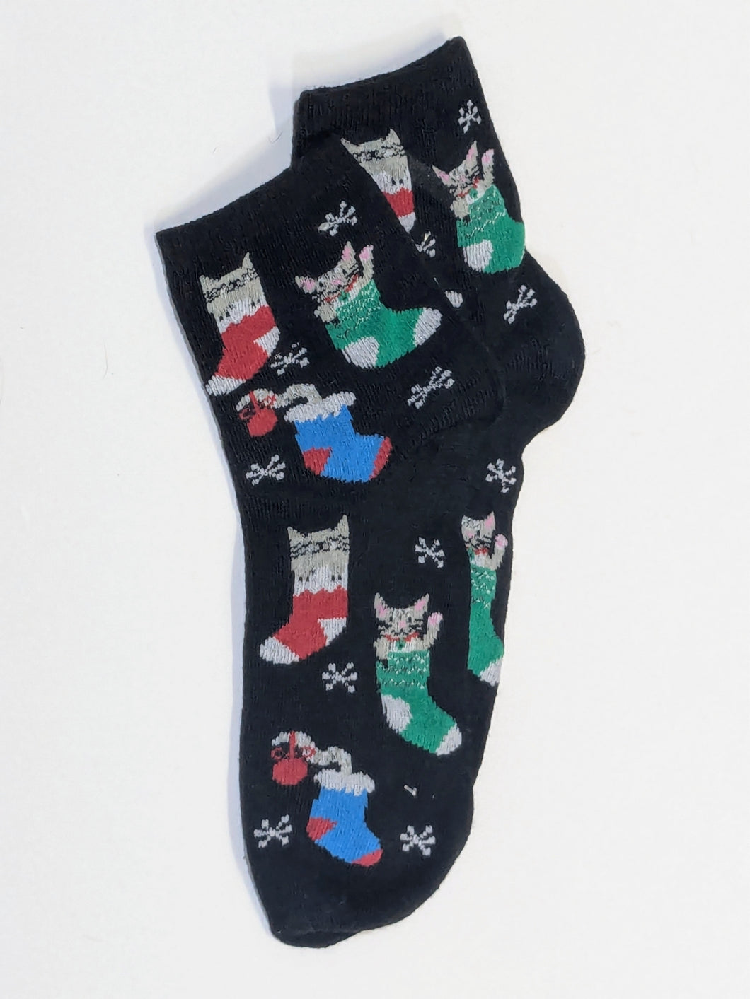 Christmas Cats Low Crew Socks