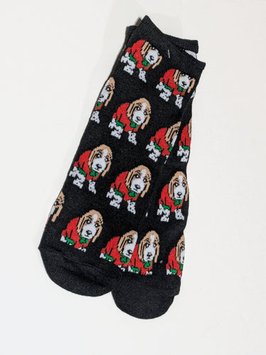 Dog in Christmas Sweater Ankle Socks