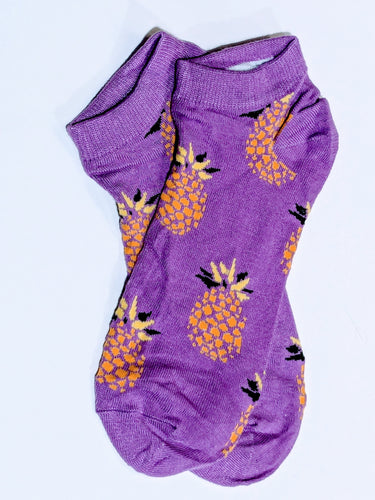 Pineapple Purple Ankle Socks