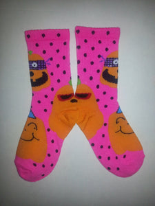 Pumpkin Polka Dot Crew Socks