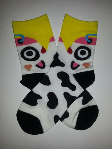 Cow Head Low Crew Socks