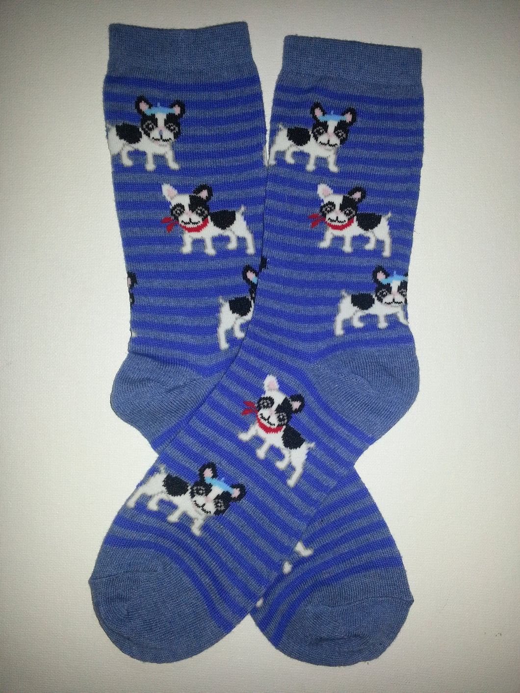 Boston w/ Blue Stripes Crew Socks