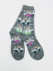 Dogs in Bubble Bath Crew Socks