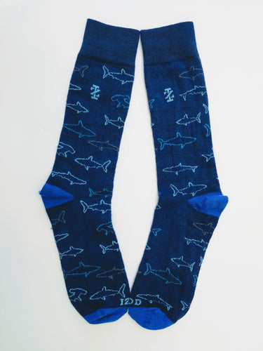 Shark Outline Crew Socks