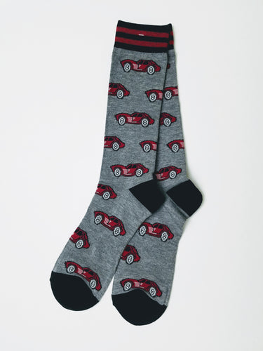 Red Car Crew Socks