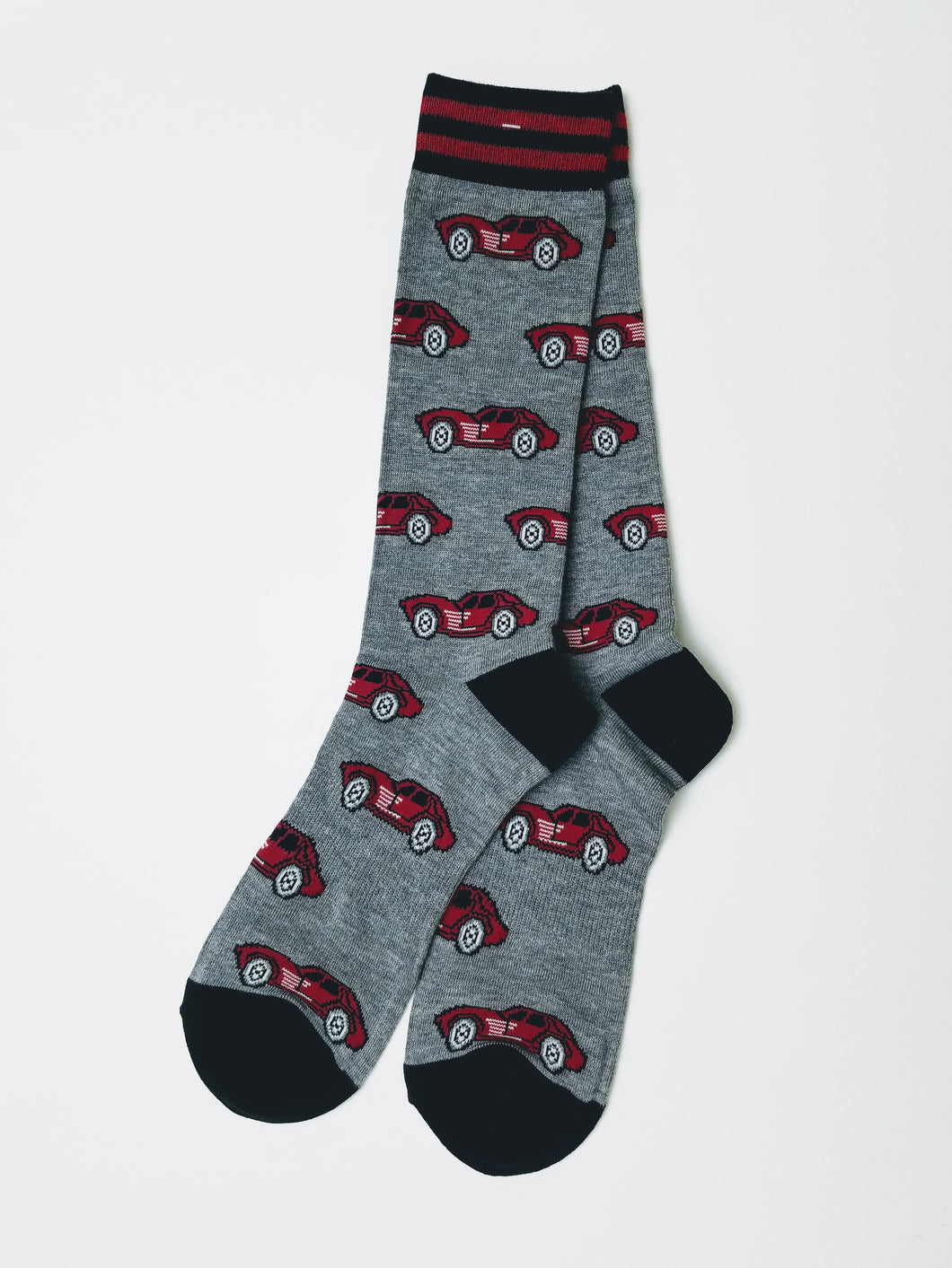 Red Car Crew Socks