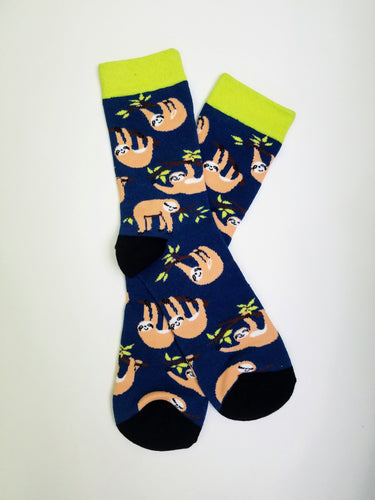 Sloth Tree Branch Crew Socks