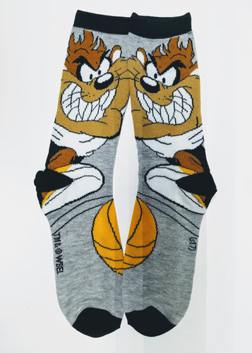 Taz Tasmanian Basketball Player Crew Socks