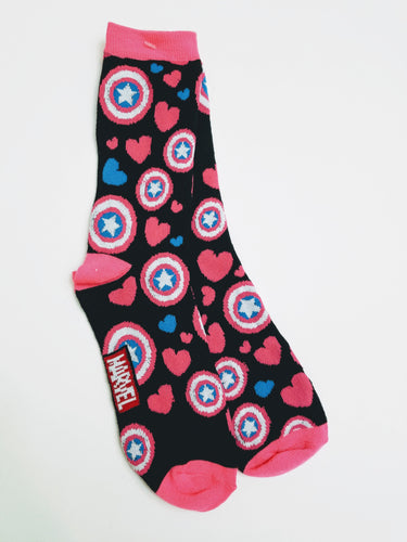 Captain America Heart Thin Crew Socks