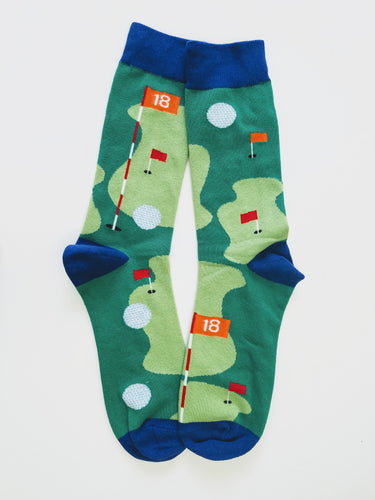 Golf Course w/ Flags Crew Socks