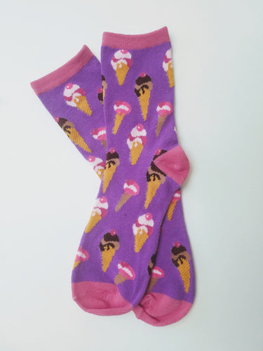 Ice Cream Cones Crew Socks