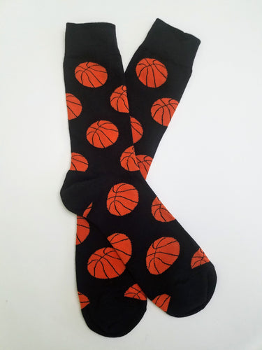 Basketballs Black Crew Socks