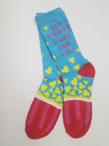 My Heart Pops Popcorn Crew Socks