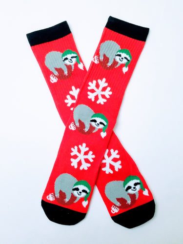 Sloth Snowflake Crew Socks