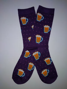 Beer Purple Crew Socks