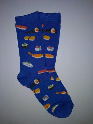 Sushi Blue Crew Socks