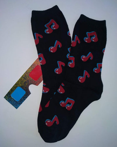 Music Notes 3D Crew Socks