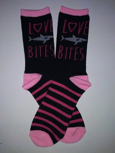 Shark Heart Crew Socks