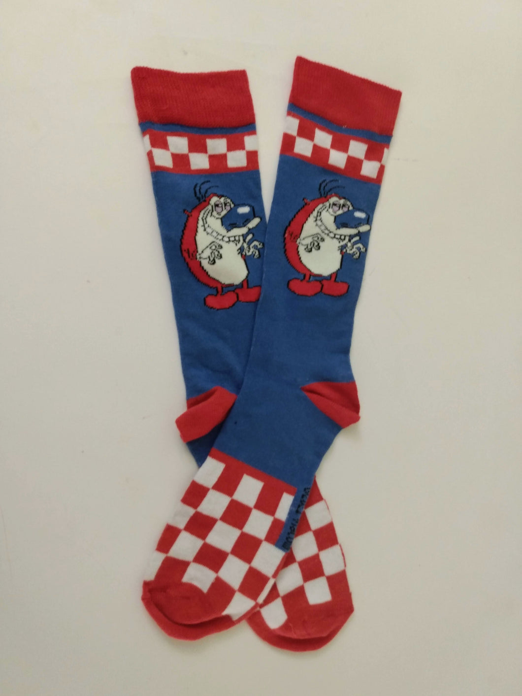 Stimpy Checkerboard Crew Socks