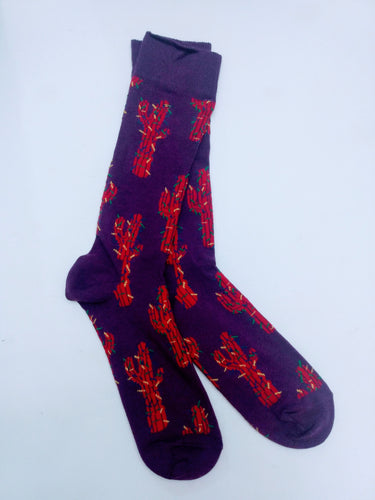 Christmas Lights Cactus Crew Socks