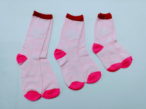 Pink Snowflake Crew Socks