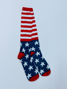 Red, White & Blue Flag Knee High Socks