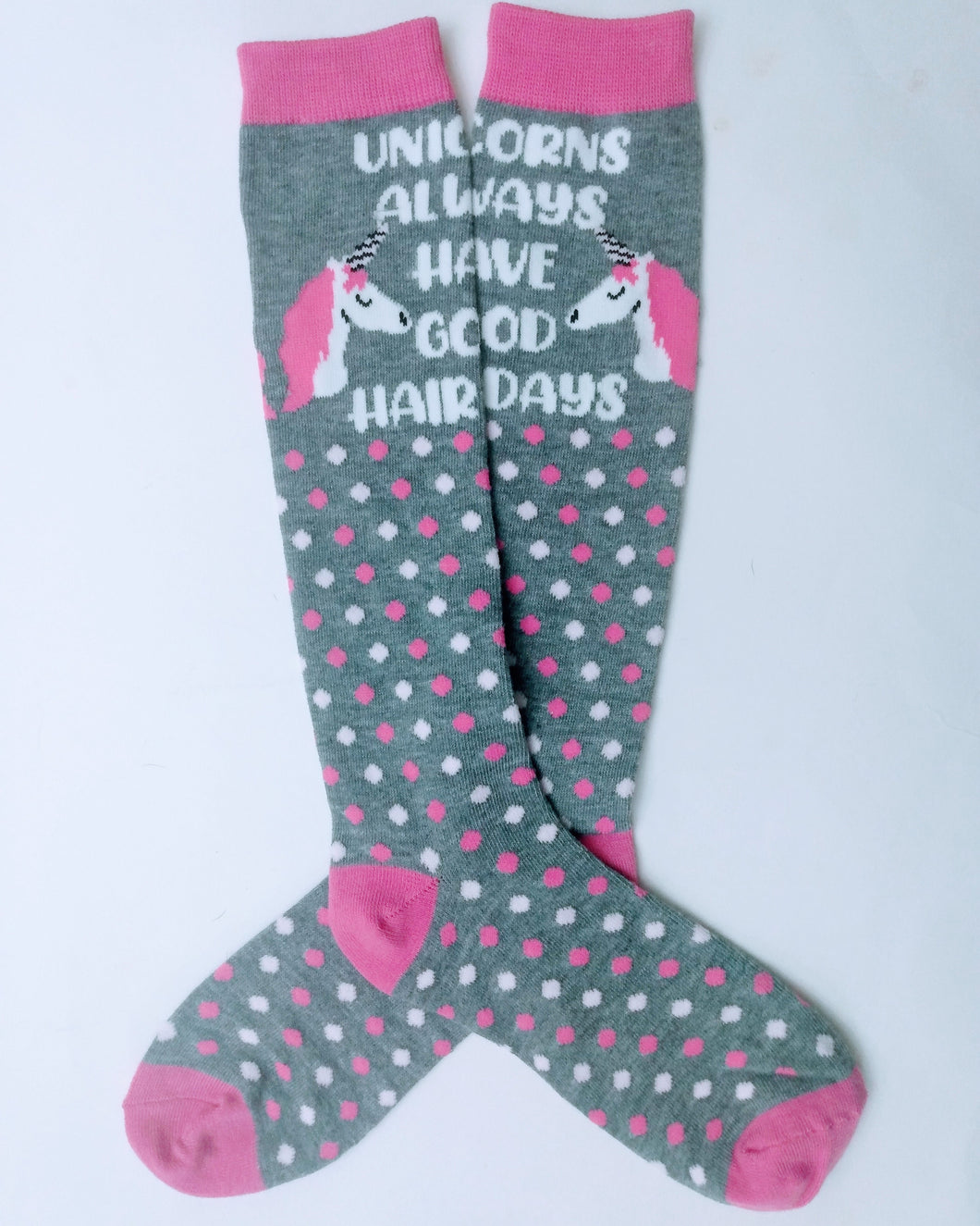 Unicorn Good Hair Days Knee High Socks