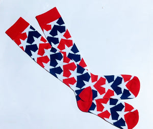 Red White & Blue Star Knee High Socks