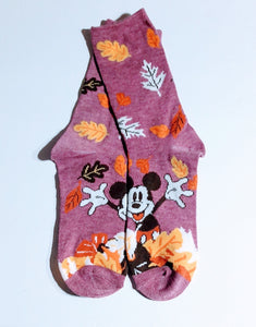 Mickey Mouse Fall Leaves Crew Socks