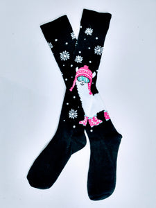 Winter Llama Snowflake Knee High Socks
