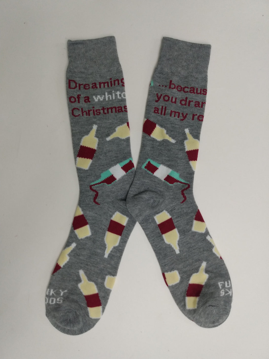 Red & White Wine Crew Socks